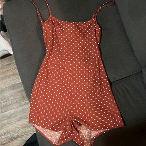 Polka dot romper from Pacsun.